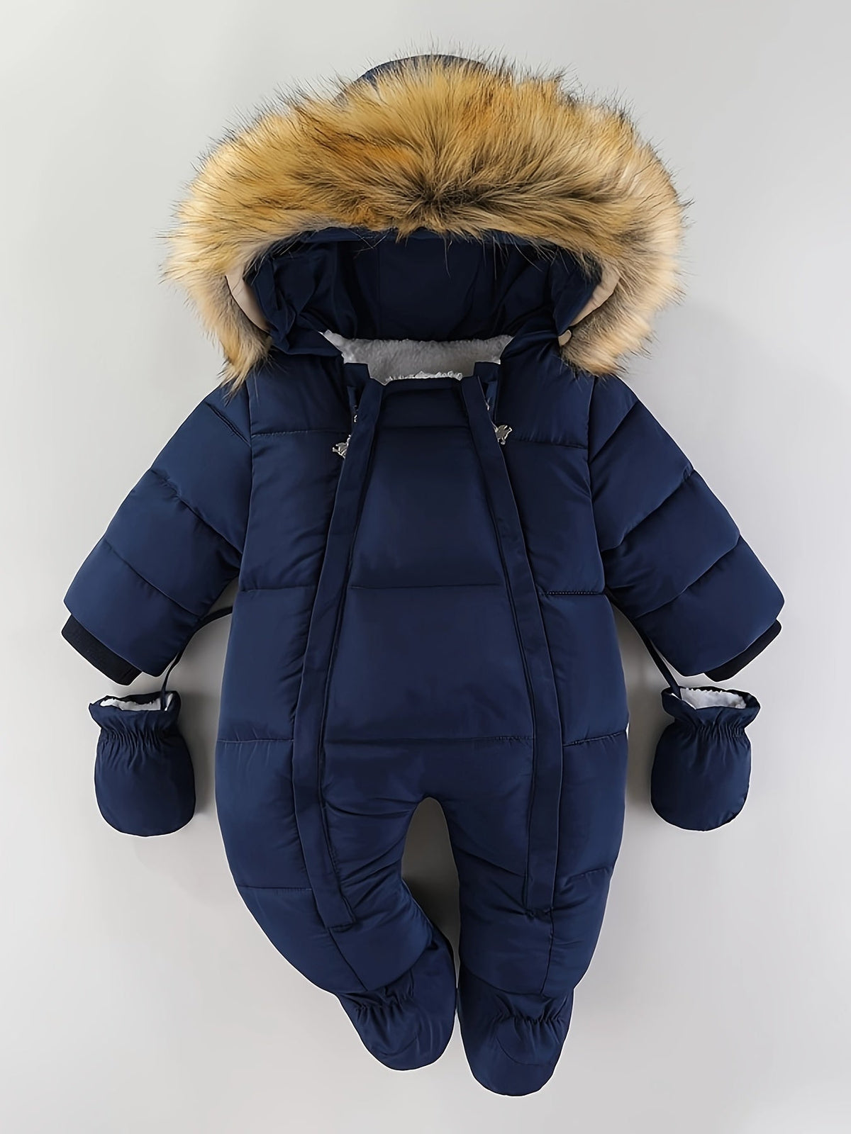 Hooded Infant Snowsuit with Quilted Insulation and Faux Fur Trim for Cold Weather Outdoor Adventures Baby Winter Bunting | Thomler