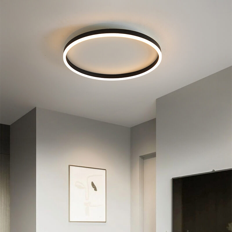 50 cm (20 Zoll) dimmbare LED-Deckenleuchte mit Fernbedienung, Eisen- und Acryl-Gehäuse für Schlafzimmer, Flure, Wohnzimmer, modernes Low-Profile-Design | Thomler
