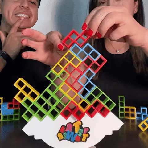 Wooden Stacking Block Tower Game for Family Game Night – Skill Building Balance Challenge for Kids & Adults | Thomler