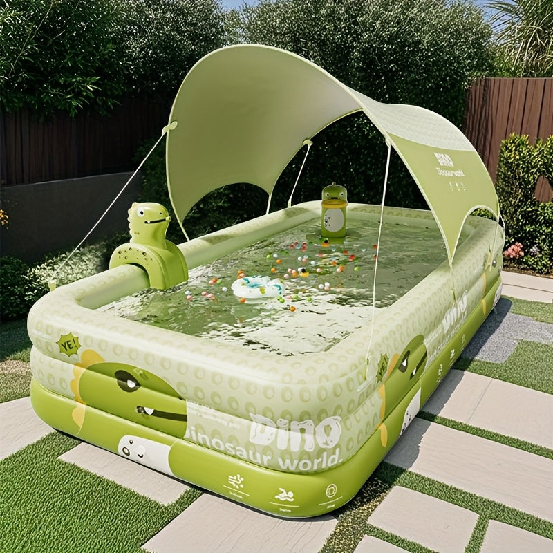 Inflatable Kiddie Pool with Dinosaur Theme for Backyard Water Play – Durable PVC Construction Family-Size Wading Pool | Thomler