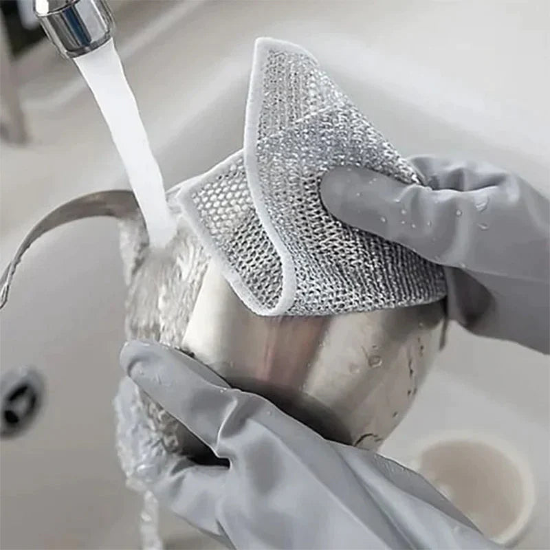 Mesh schuursponsjes voor de keuken, reinigingsset, krasvrije afwasspons voor pannen en kookgerei, 10-pack | Thomler