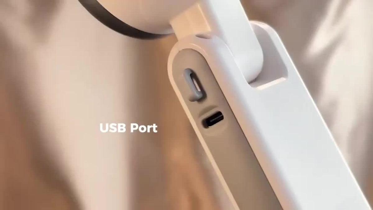 Tragbarer, wiederaufladbarer Handventilator – 5-stufiger USB-Tischventilator für Reisen und Outdoor-Aktivitäten