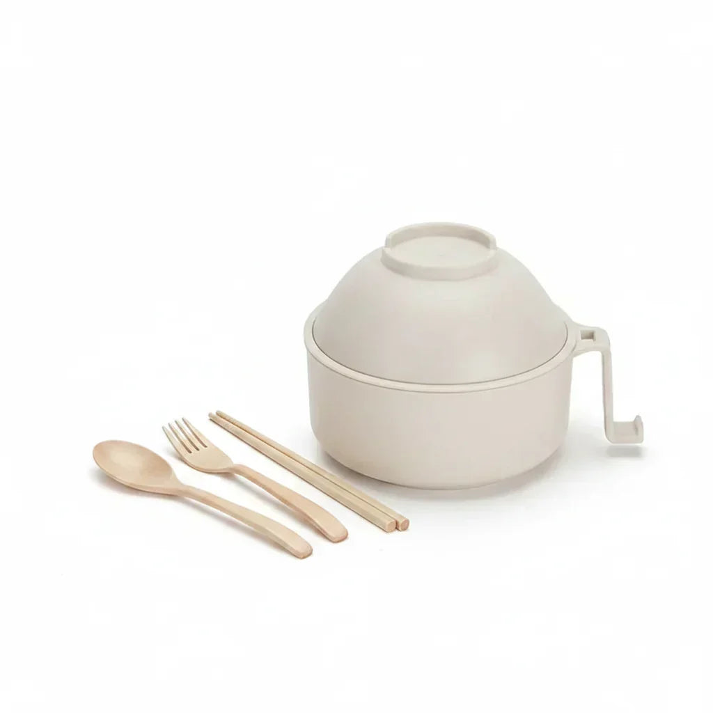 Mikrowellen-Nudelschalen-Set mit Verschlussdeckel und Cool-Touch-Griff, 6-teilig
