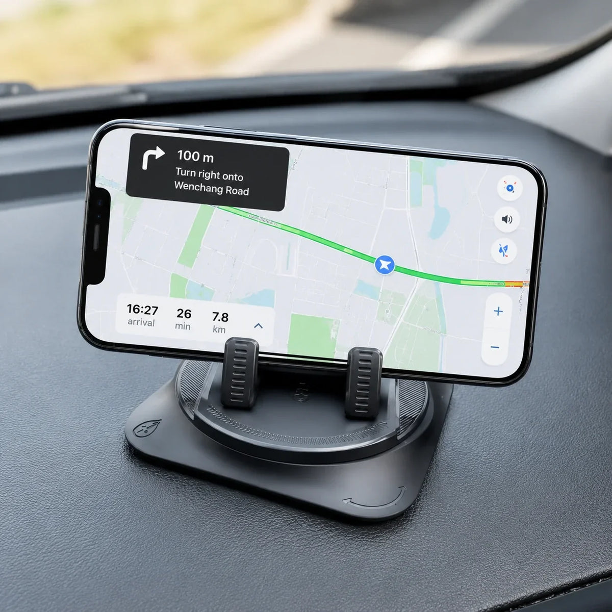 Dashboard GPS-houder voor iPhone & Android met 360°-rotatie & handsfree kijken voor auto's, vrachtwagens & SUV's | Thomler
