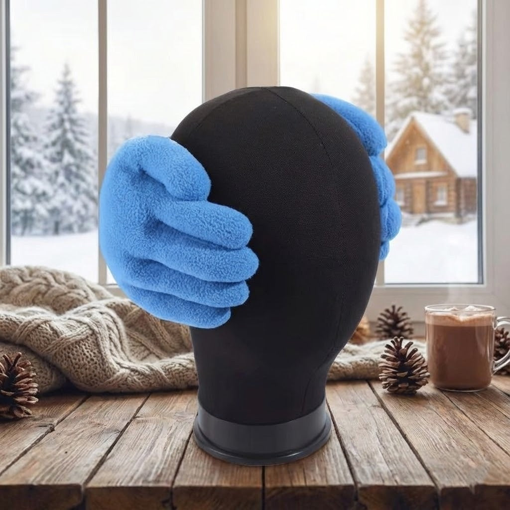 Plush Hand-Shaped Ear Warmers – Padded Winter Earmuffs for Men & Women