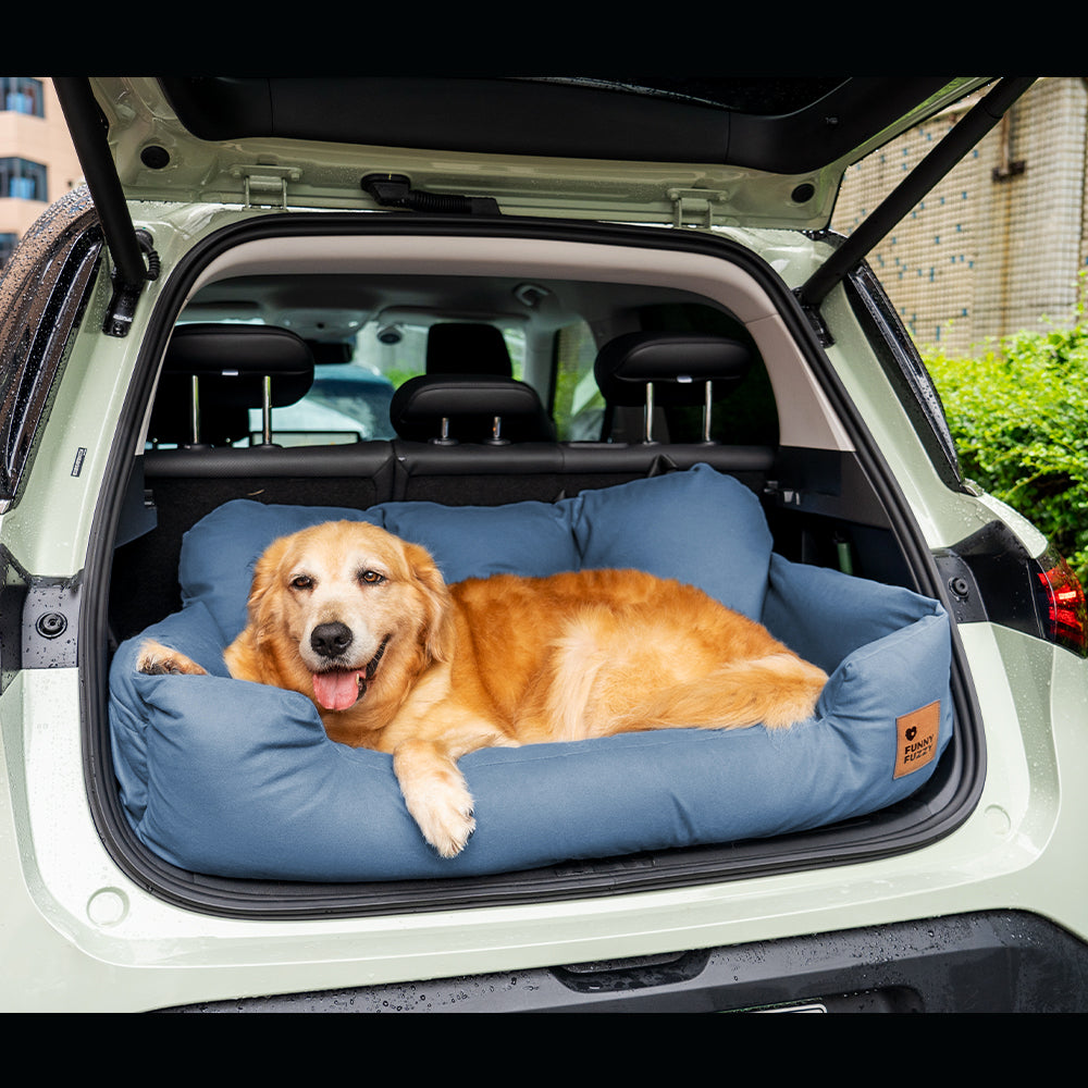 Funda de asiento de coche para perros – Hamaca de viaje acolchada para perros medianos y grandes con correas de seguridad y bolsillos de almacenamiento