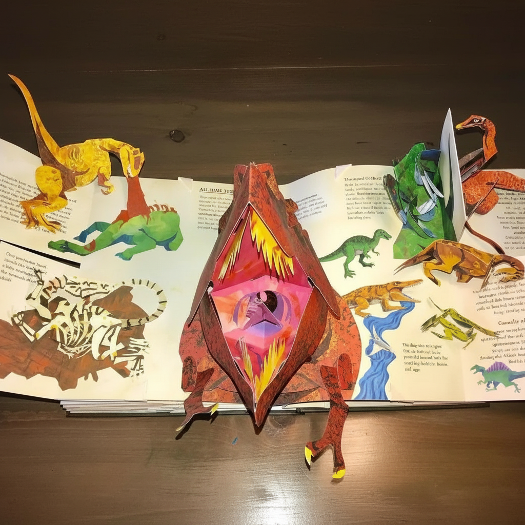 Interactive 3D Pop-Up Dinosaur Book for Kids Educational Prehistoric Adventure Story Time