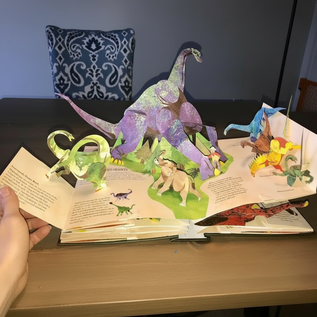 3D Dinosaur Storybook for Kids Interactive Learning Adventure Hands-On Reading Preschool Gift Educational Play Activity | Thomler