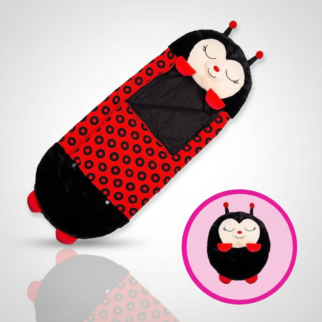 Verwandelbarer Kinderschlafsack mit Kissenfunktion in niedlichen Tierdesigns für Übernachtungspartys, Reisen, Mittagsschlaf, Kita und zu Hause.