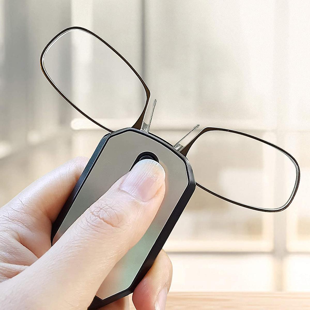 Pocket Reading Glasses with Keychain Case – Ultra-Slim Folding Readers with Polycarbonate Lenses for Menus, Labels & Phone Screens | Thomler
