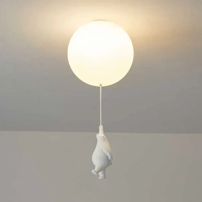 Kinder-Deckenleuchte Kinderzimmer Bär Ballon Pendelleuchte LED-Lampe Schlafzimmer Spielzimmer Deko Warmweißes Licht Tiermotiv Hängeleuchte