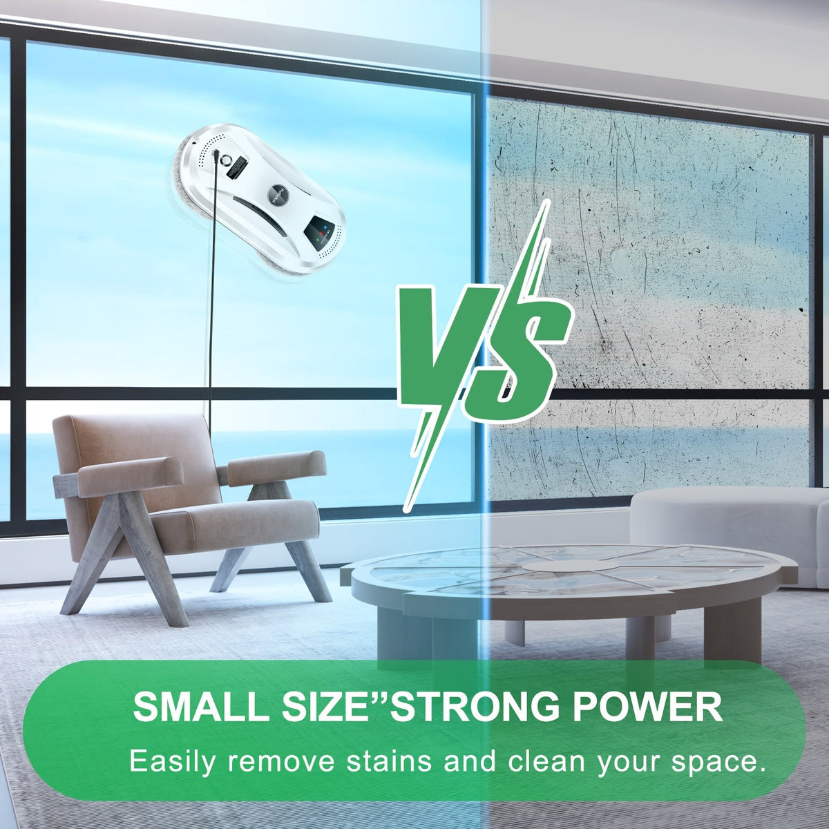Robotic Window Cleaner with Remote Control for Glass Doors, Mirrors & Windows | Thomler
