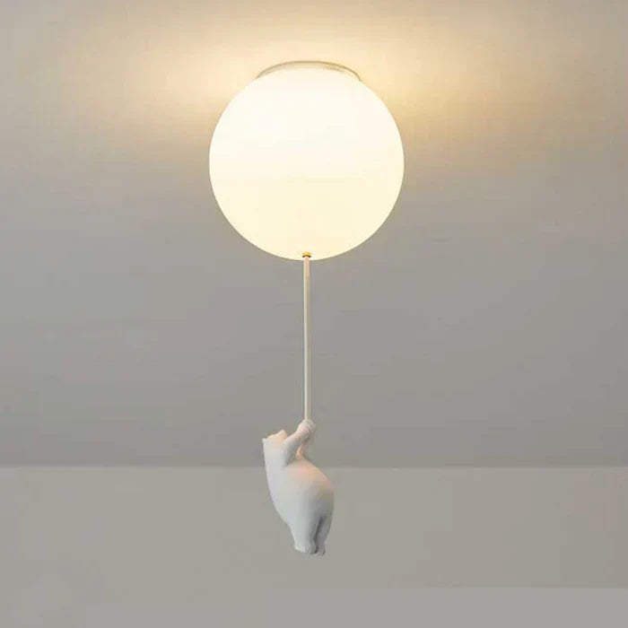 Kinder-Deckenleuchte Kinderzimmer Bär Ballon Pendelleuchte LED-Lampe Schlafzimmer Spielzimmer Deko Warmweißes Licht Tiermotiv Hängeleuchte