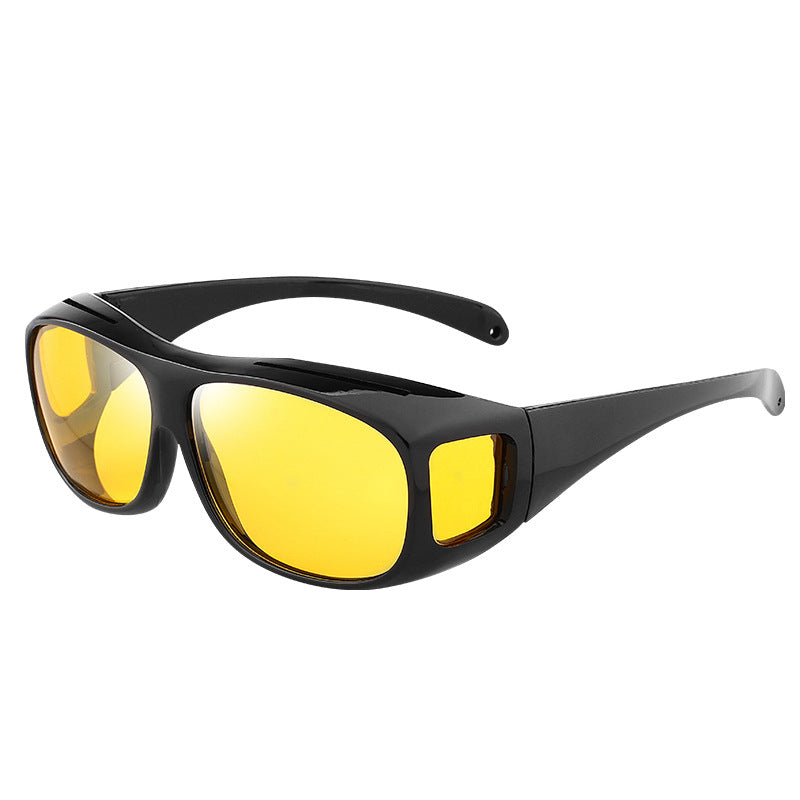 Amber Tint Fit-Over Eyewear for Low-Light Driving Clarity at Dawn Dusk Rain Fog Reduces Headlight Glare Fits Over Prescription Glasses for H | Thomler