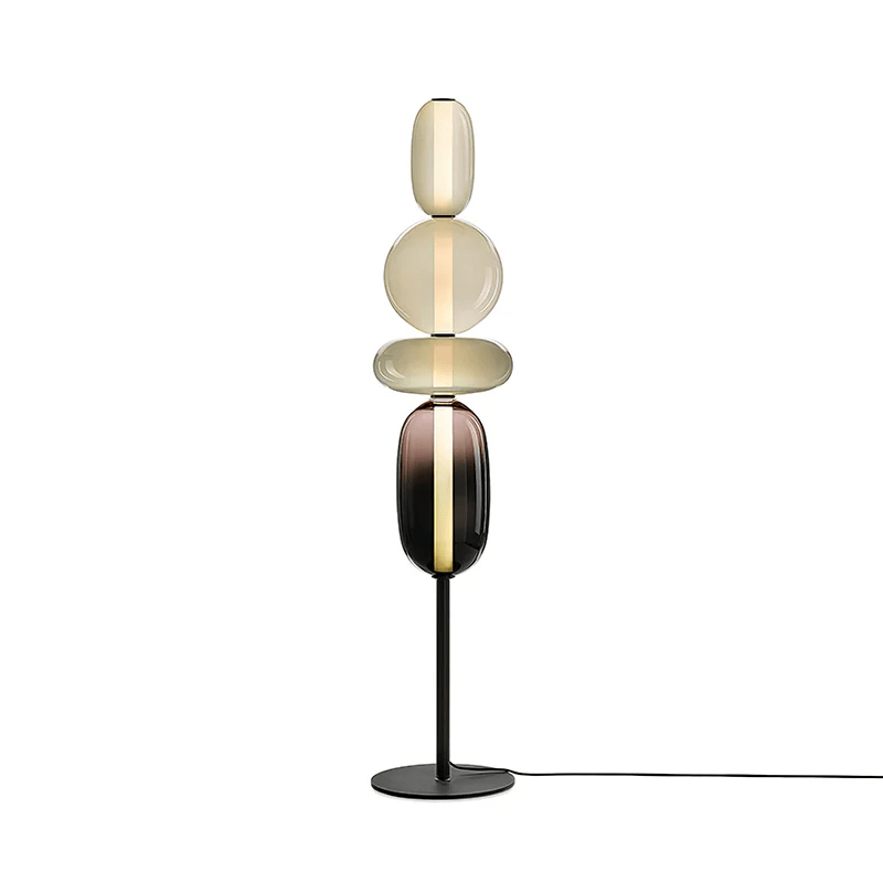 Lámpara de pie alta con temperatura de color ajustable, pantalla de metal y vidrio, iluminación decorativa moderna para dormitorio, sala de estar, rincón de lectura 130 cm | Thomler