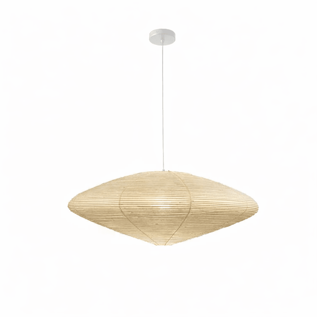 Handmade Rice Paper Sphere Pendant Lamp for Dining Room & Bedroom | Sculptural Ceiling Fixture with Adjustable Cord | E26 Edison Bulb Compat
