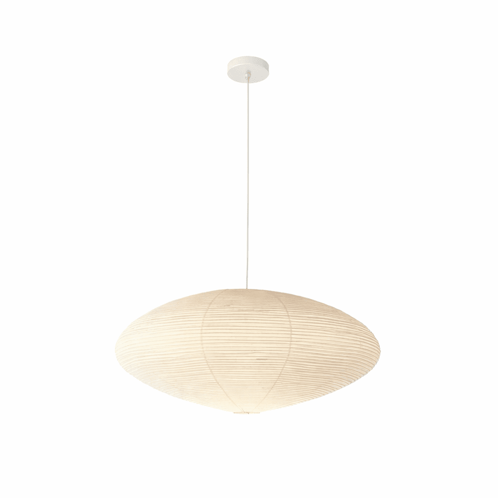 Handmade Rice Paper Sphere Pendant Lamp for Dining Room & Bedroom | Sculptural Ceiling Fixture with Adjustable Cord | E26 Edison Bulb Compat