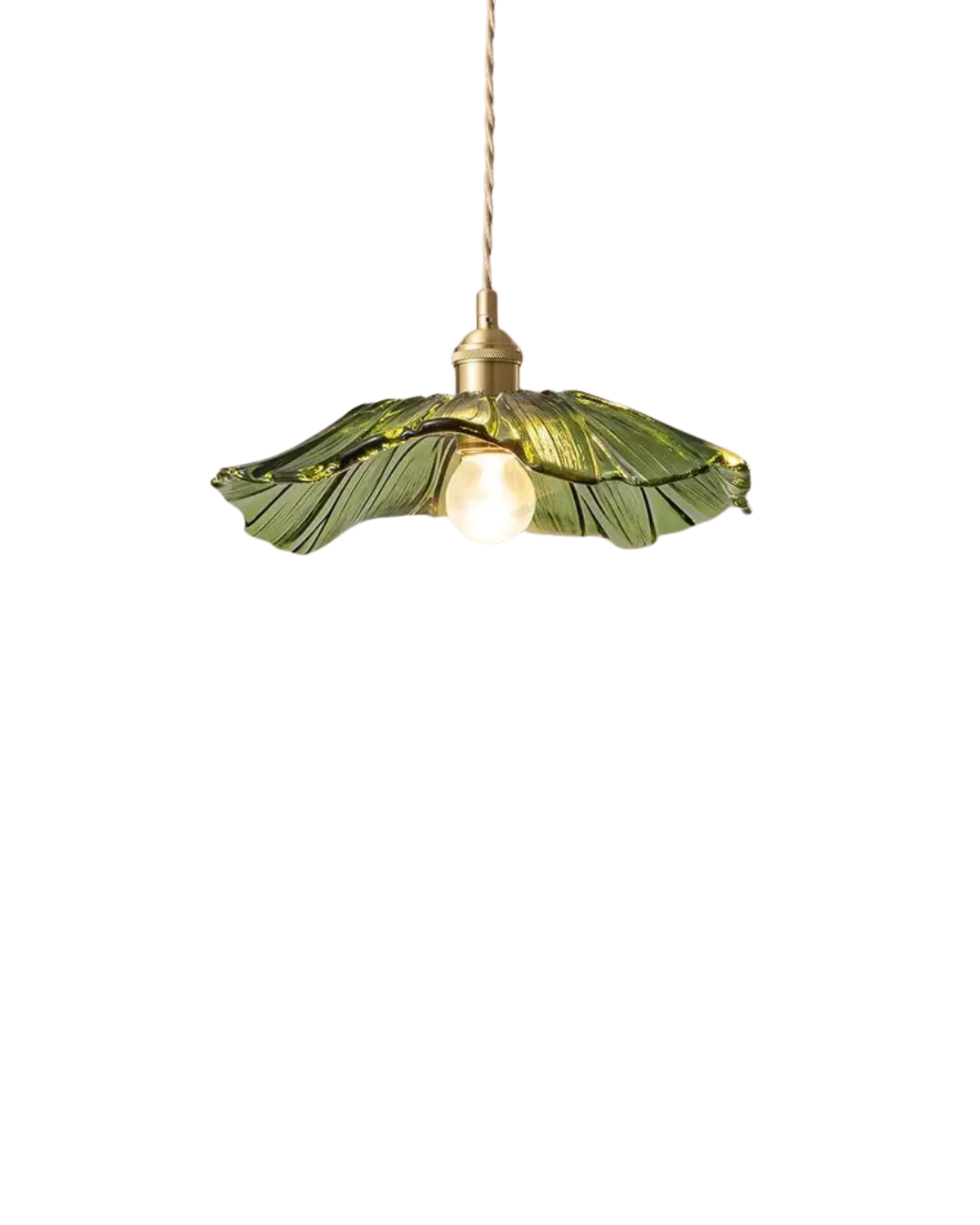 Glass Pendant Light with Brass Socket and Organic Petal Shape for Dining Room and Living Space | Thomler