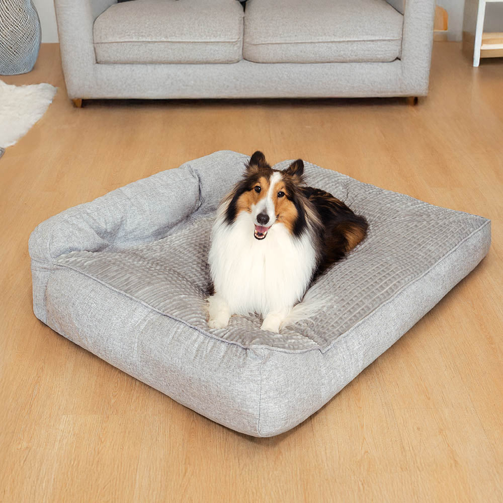 Orthopedisch honden- en kattenmand met opstaande rand – Wasbaar, antislip onderkant, comfort voor alle seizoenen