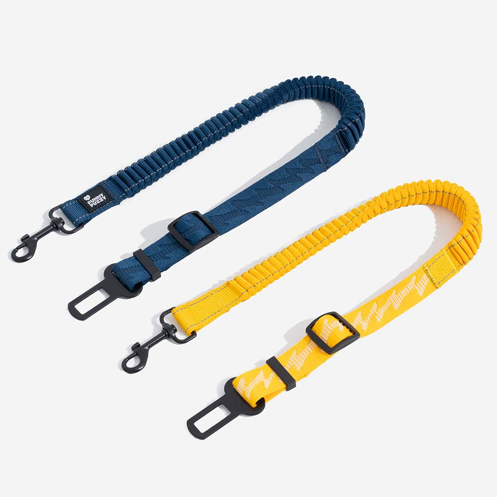Adjustable Pet Safety Harness Tether for Car Travel with Reflective Strap & Elastic Shock Absorber for Dogs