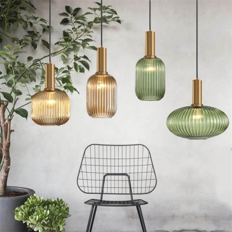 Glass Shade Hanging Light Fixture Adjustable 59-Inch Cord Kitchen Island Dining Room Ceiling Lamp