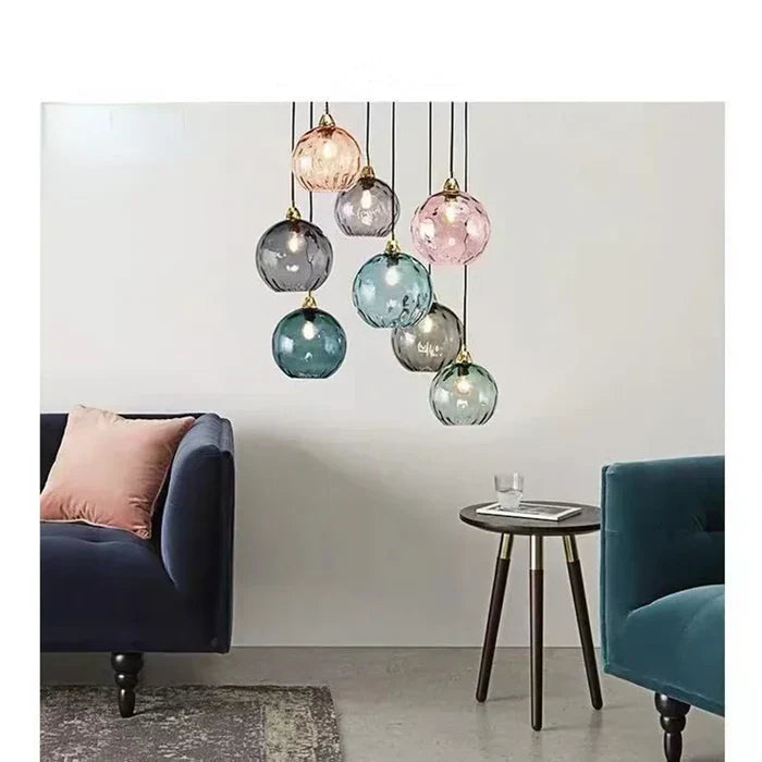 Glass Globe Pendant Light Fixture Modern Hanging Ceiling Lamp for Dining Room Kitchen Island Bedroom Living Room Decorative Suspended