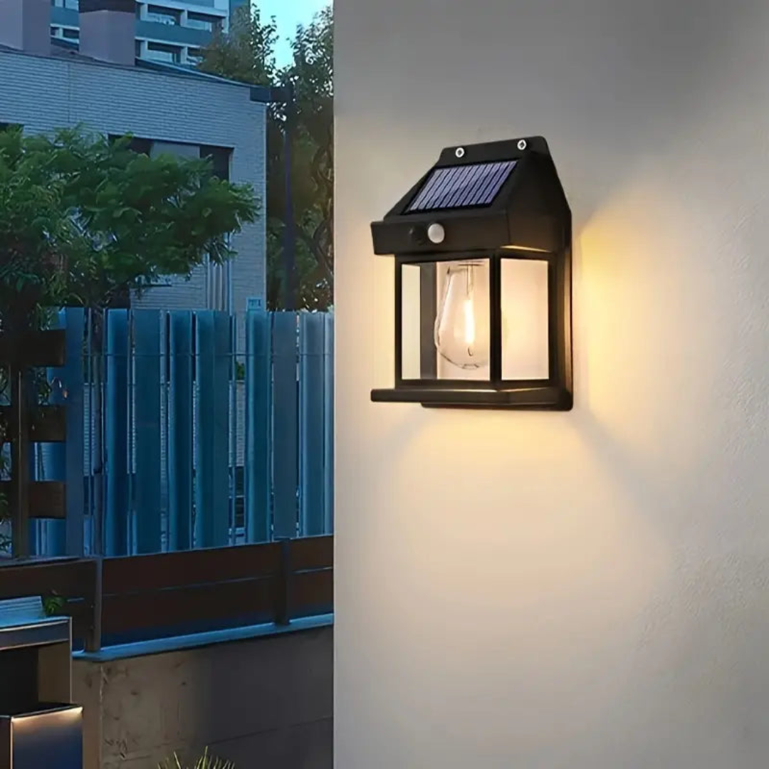 Solar Motion Sensor Security Light 3W LED Warm White for Outdoor Entrance Patio Garden Driveway Wireless Wall Lamp 26 ft Detection | Thomler