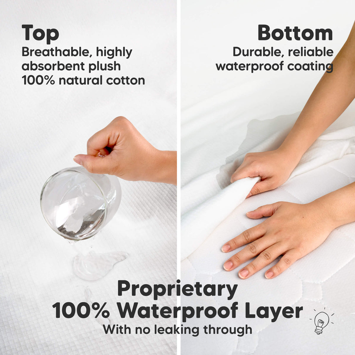 2-Pack Waterproof Crib Mattress Protector