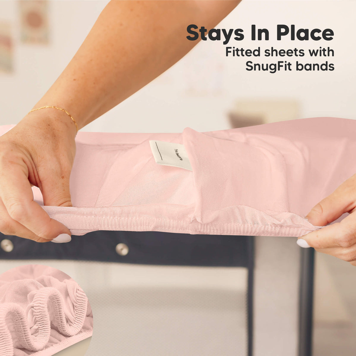 2-Pack Bamboo Waterproof Mini Crib Sheets