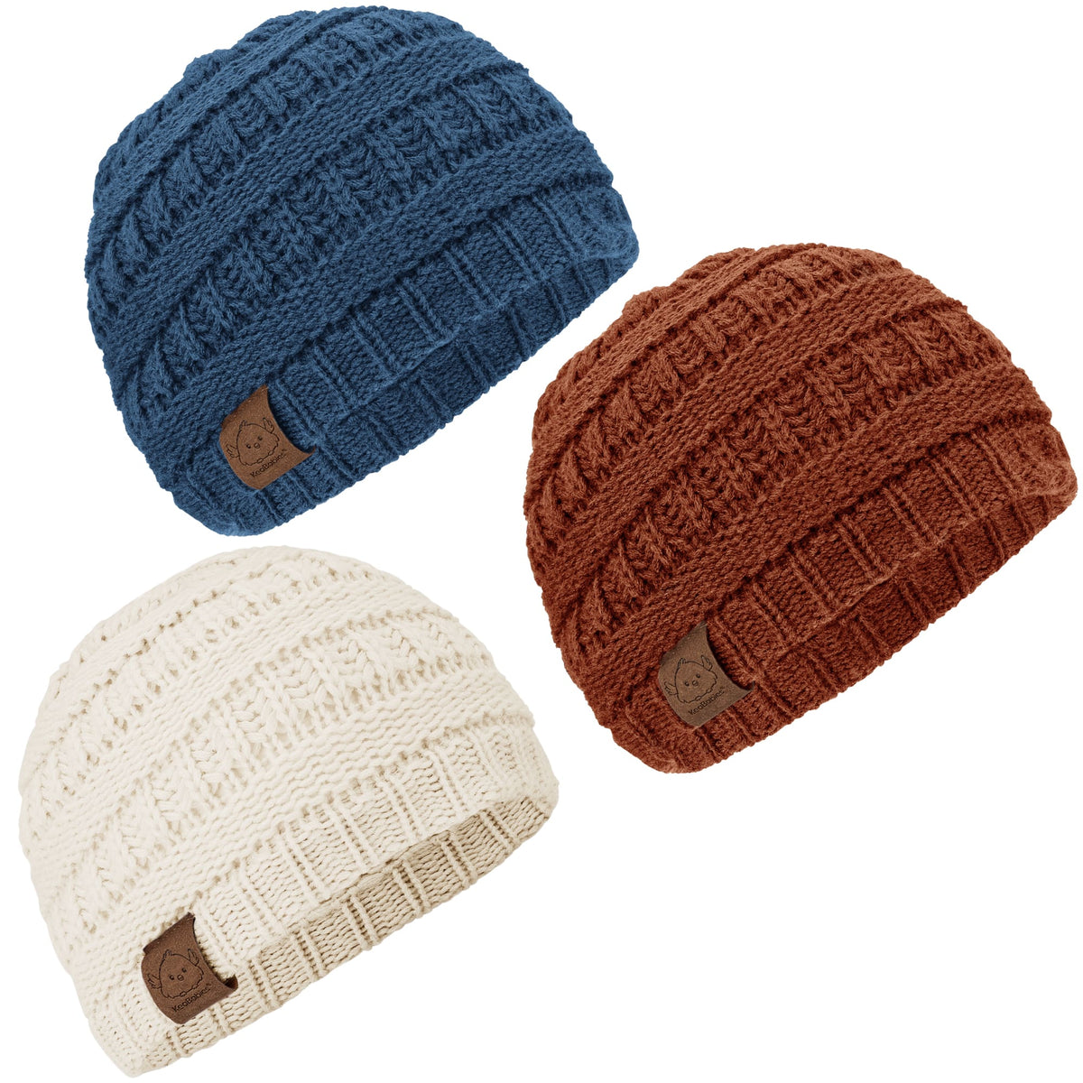 3-Pack Stretchy Baby Beanies