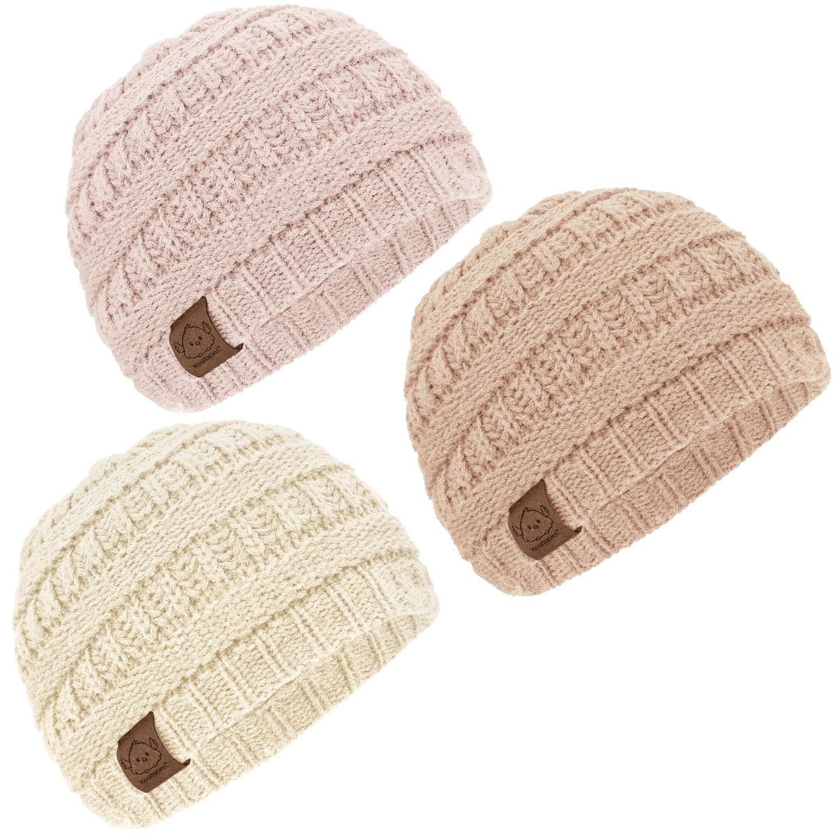 3-Pack Stretchy Baby Beanies