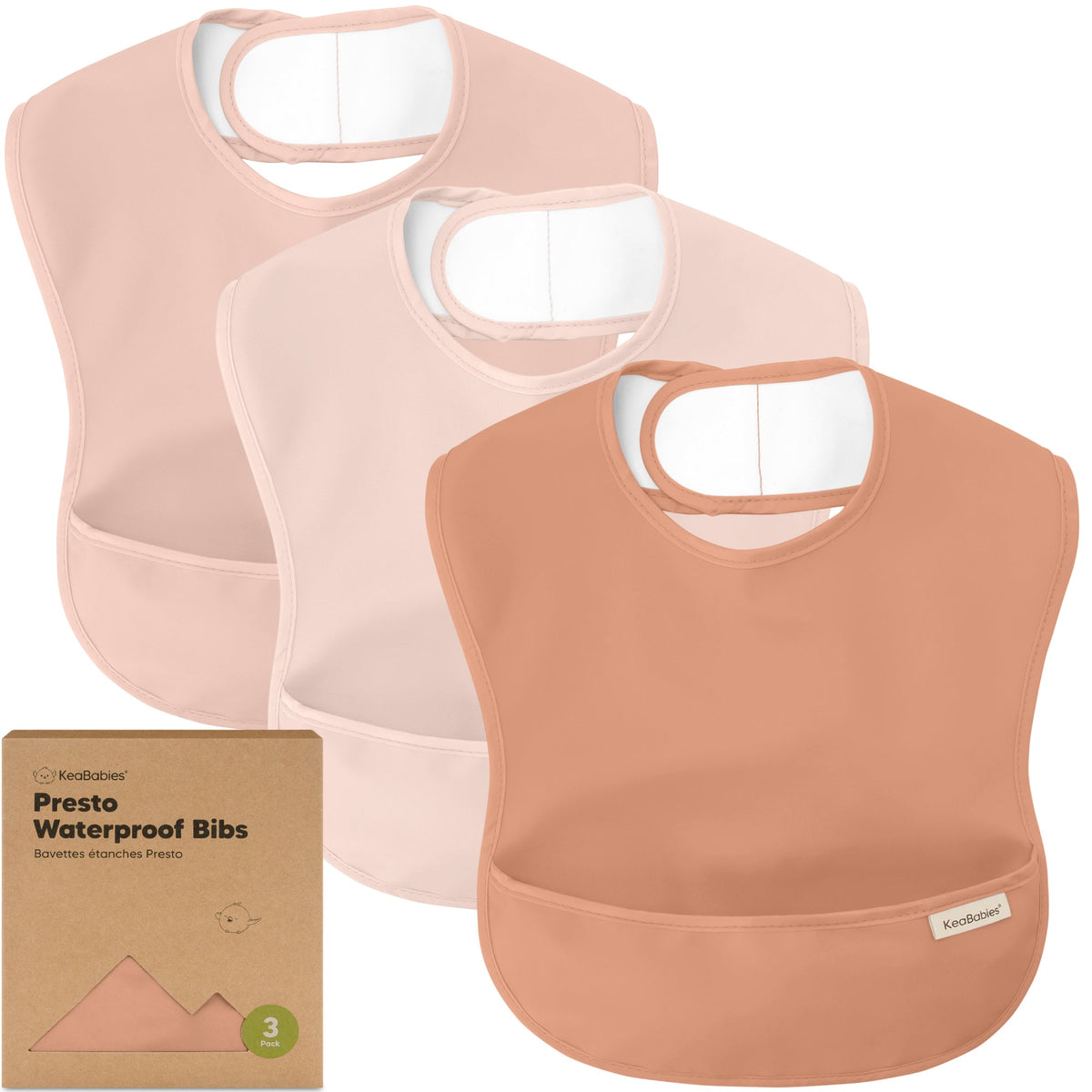 3-Pack Waterproof Baby Bibs