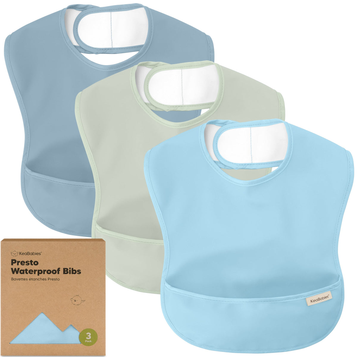 3-Pack Waterproof Baby Bibs