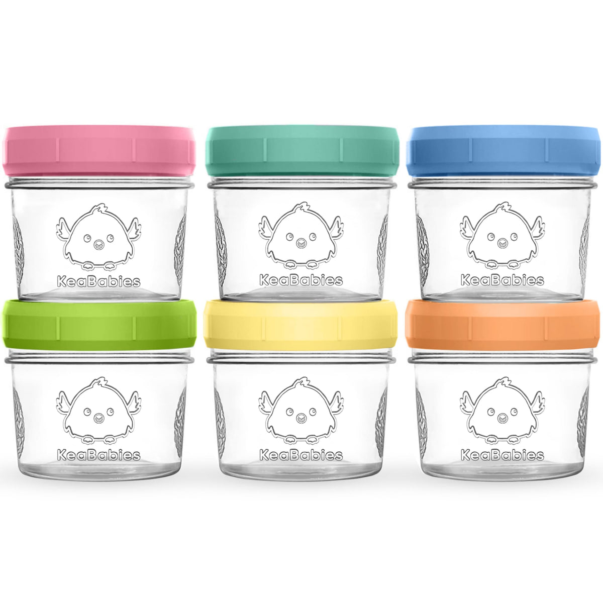 6-Pack Glass Baby Food Jars