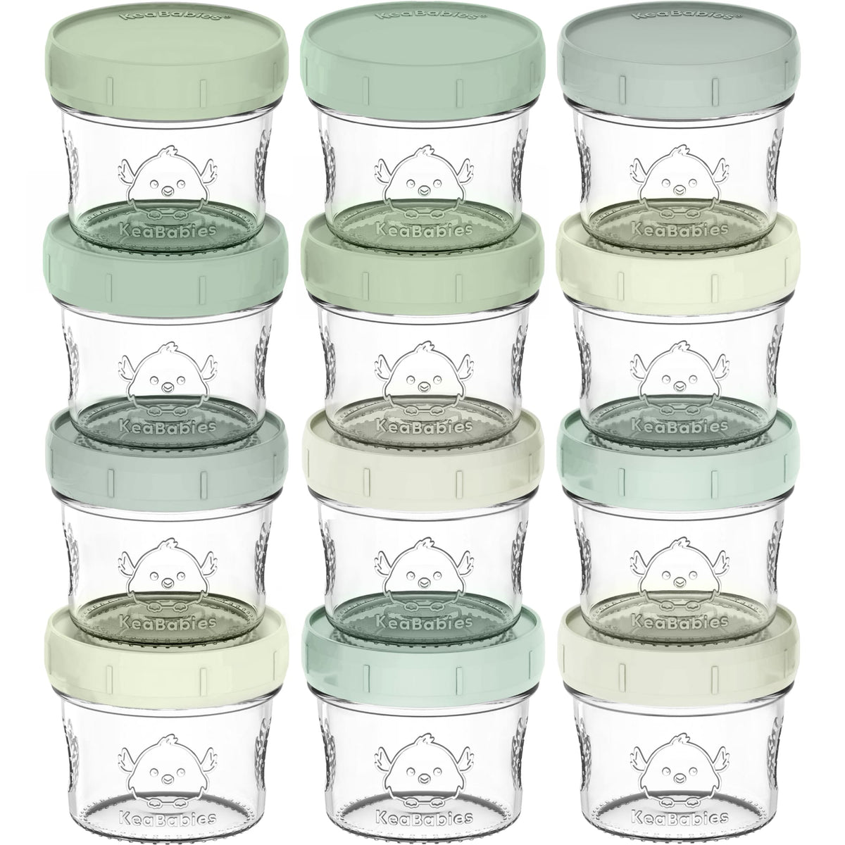 12-Pack Glass Baby Food Jars