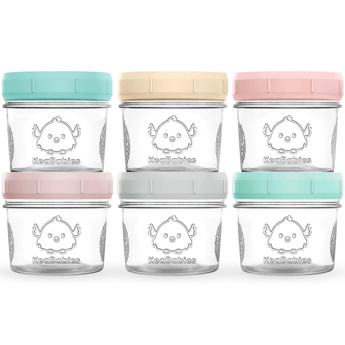 6-Pack Glass Baby Food Jars