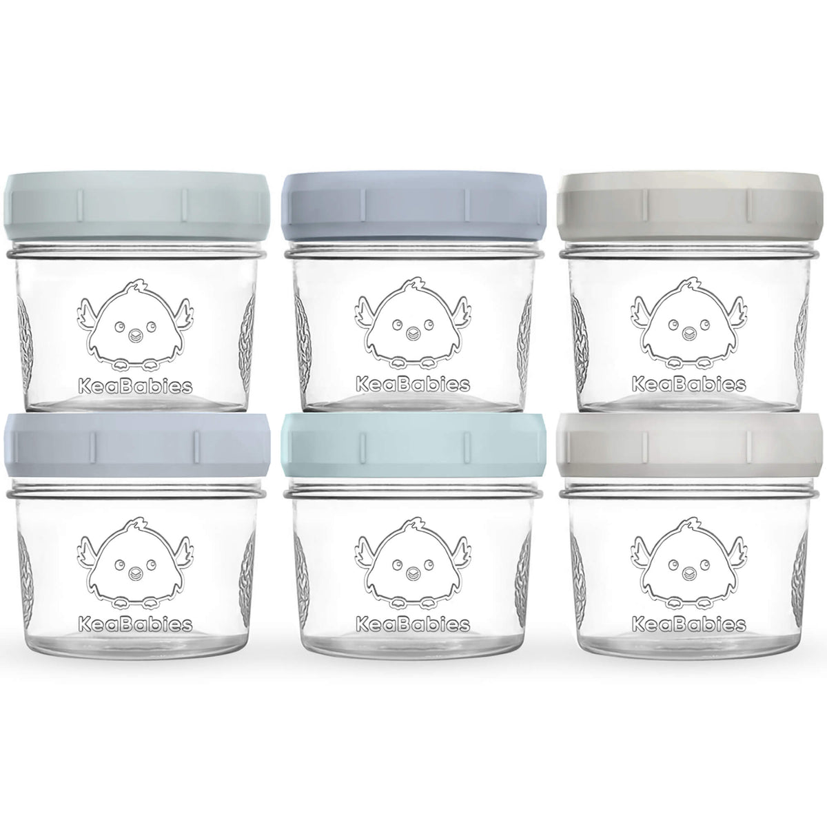 6-Pack Glass Baby Food Jars