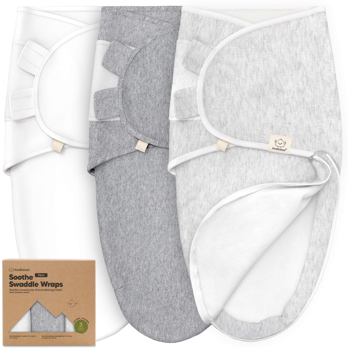 3-Pack Zipper Swaddle Sacks