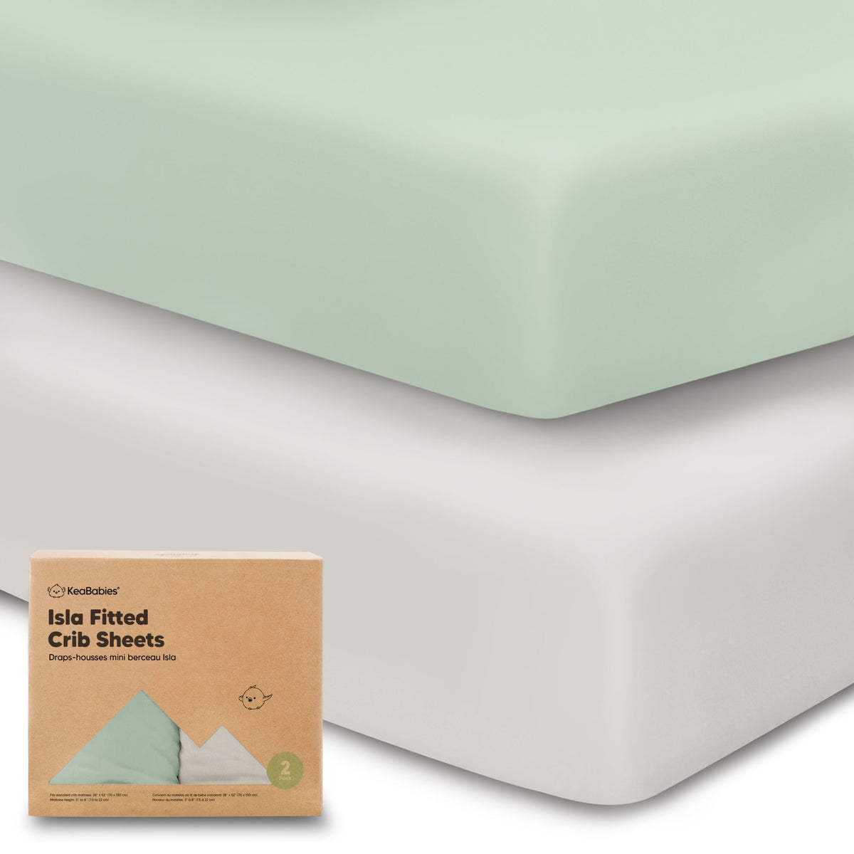 2-Pack Bamboo Fitted Crib Sheets