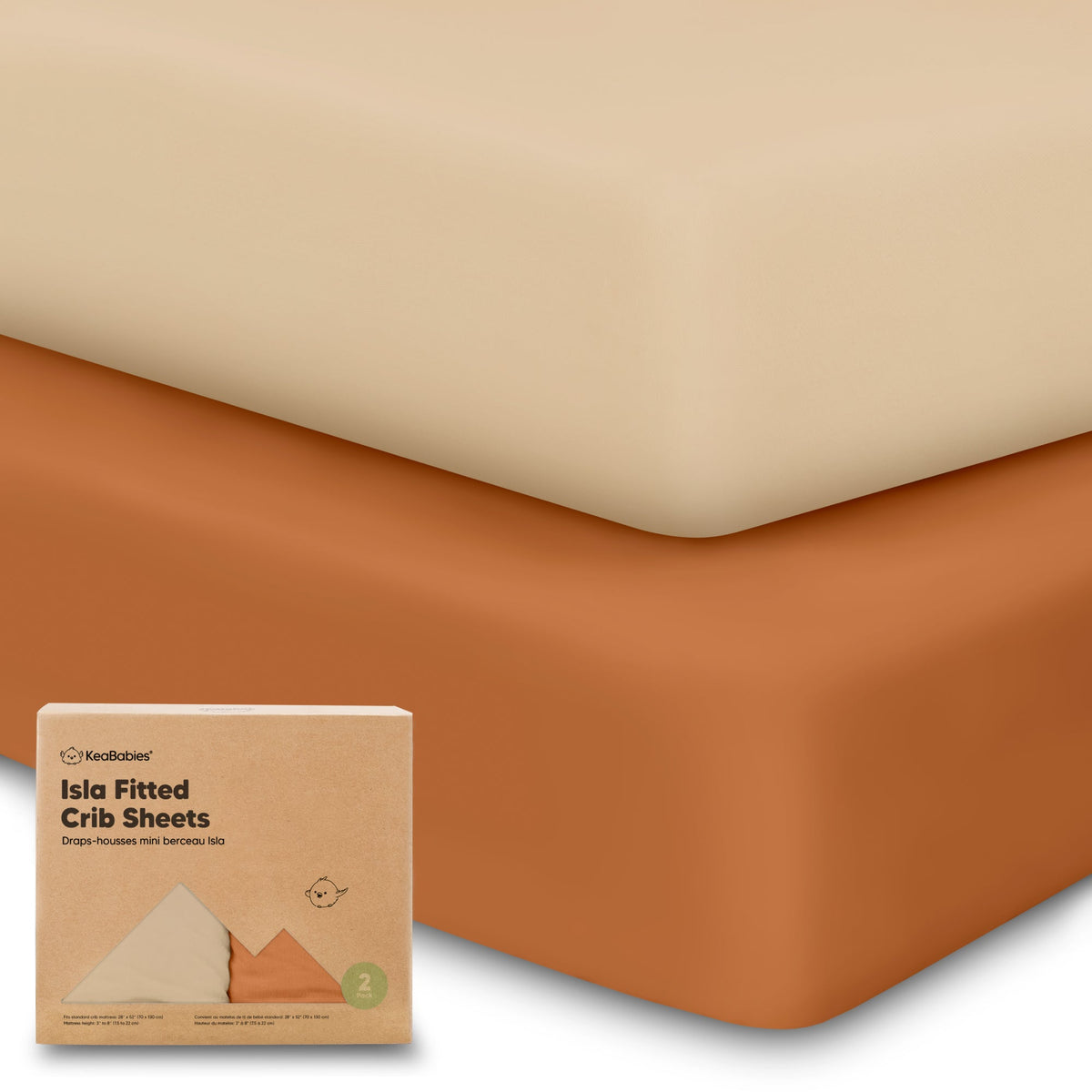 2-Pack Bamboo Fitted Crib Sheets