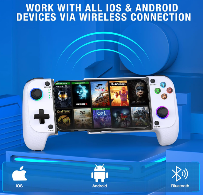 Wireless Mobile Game Controller with Phone Clip