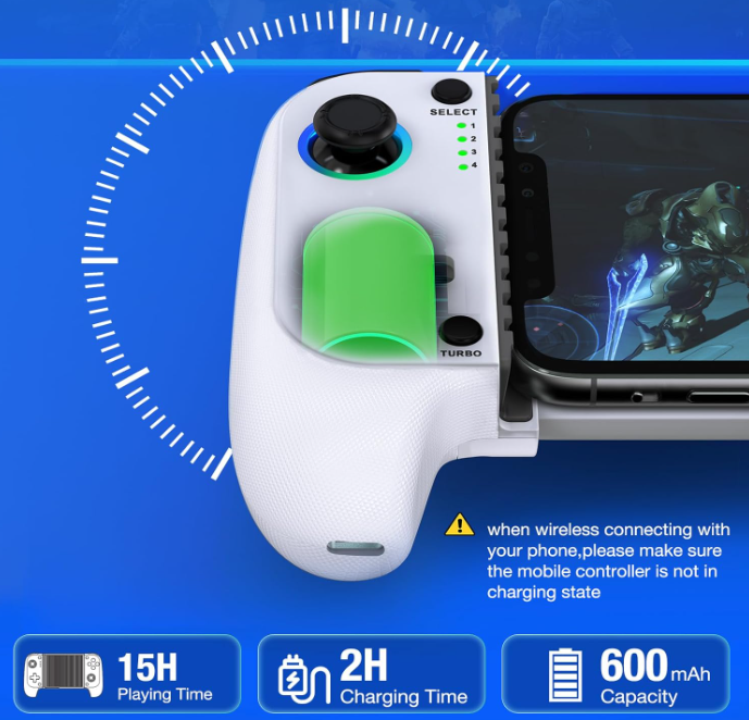 Wireless Mobile Game Controller with Phone Clip