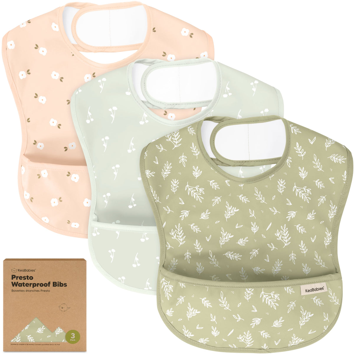 3-Pack Waterproof Baby Bibs