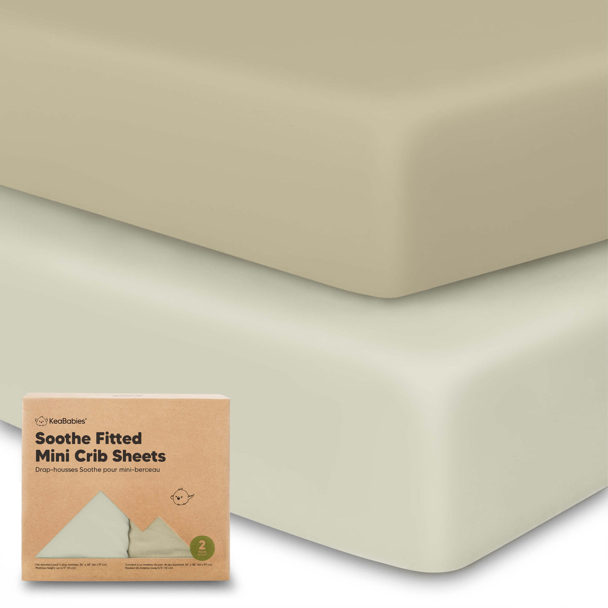 2-Pack Jersey Cotton Fitted Mini Crib Sheets