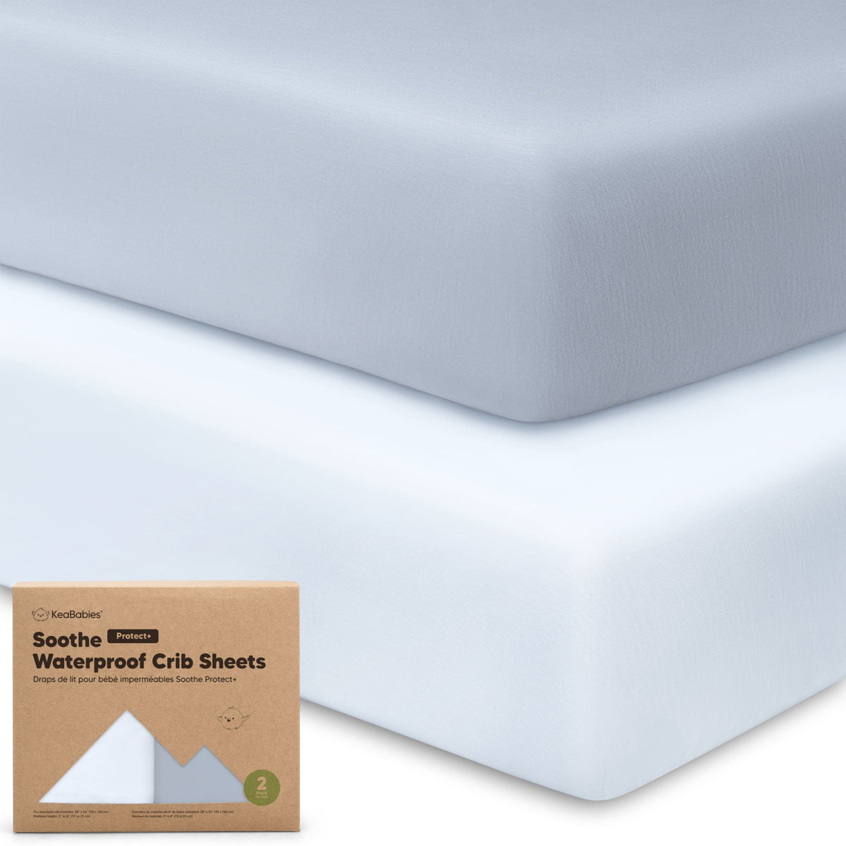 2-Pack Organic Cotton Waterproof Crib Sheets