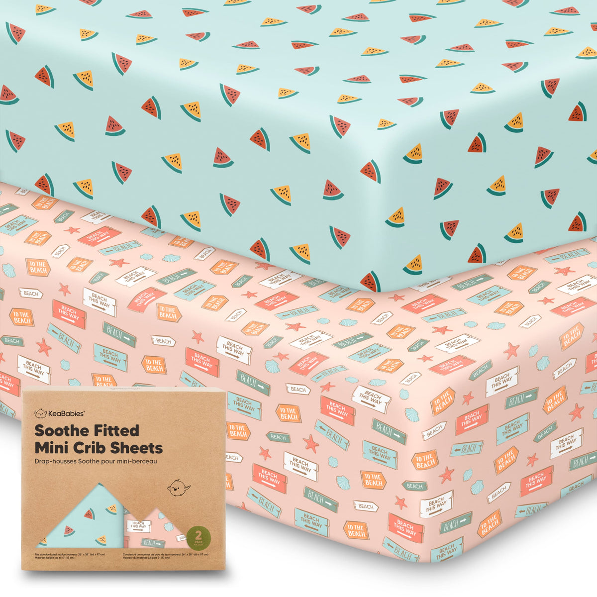 2-Pack Jersey Cotton Fitted Mini Crib Sheets