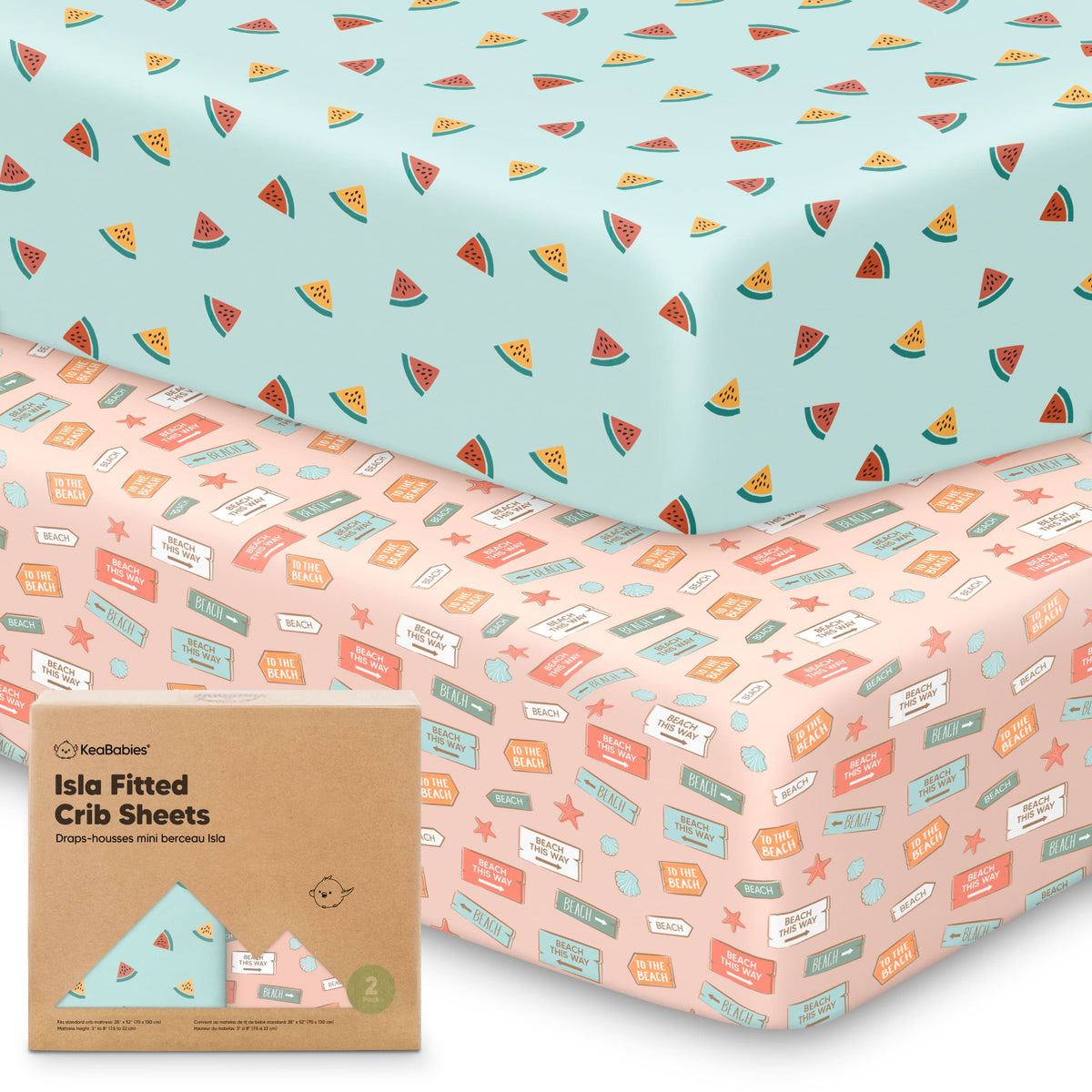 2-Pack Bamboo Fitted Crib Sheets