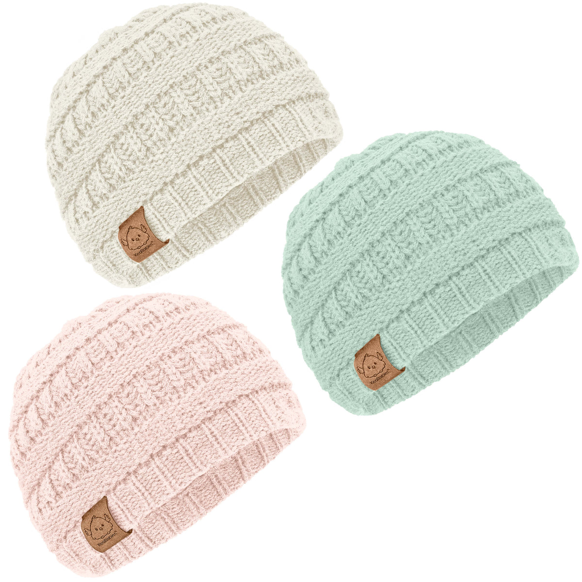 3-Pack Stretchy Baby Beanies