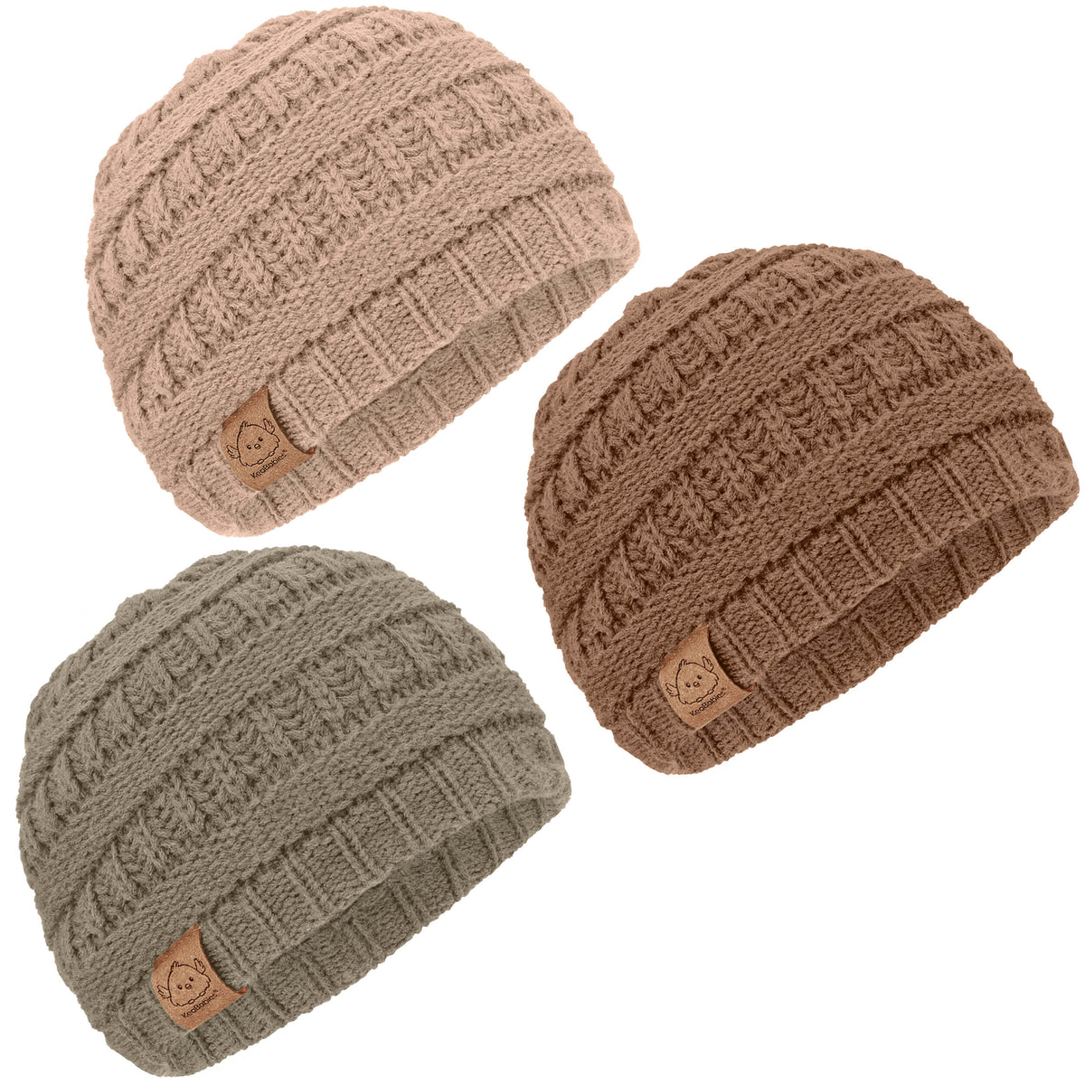 3-Pack Stretchy Baby Beanies