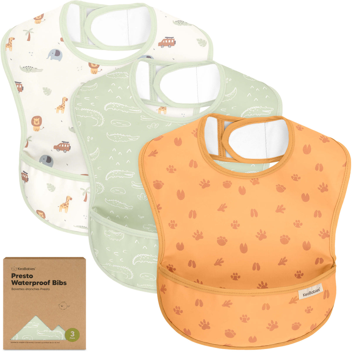 3-Pack Waterproof Baby Bibs